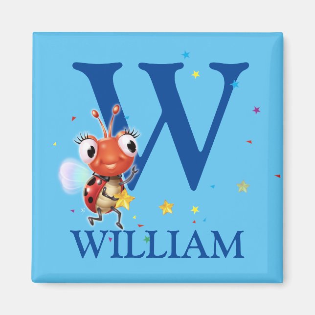 Boys anfänglicher Ladybug-Kühlschrankmagnet Magnet (Vorne)