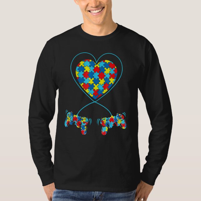 Boys Autism Game Autismus Aufklärung Monat Männer  T-Shirt (Vorderseite)
