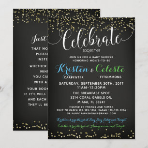 Boys Baby shower Invitation Combiné Amis