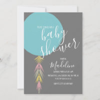 Boys Baby Shower Tassel Boho Ballon Einladung