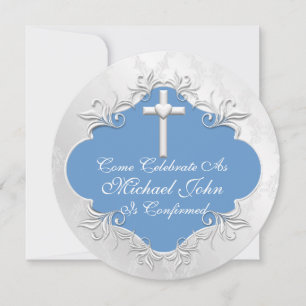 Boys BAPTISM Einladungen Runde Vintages Design