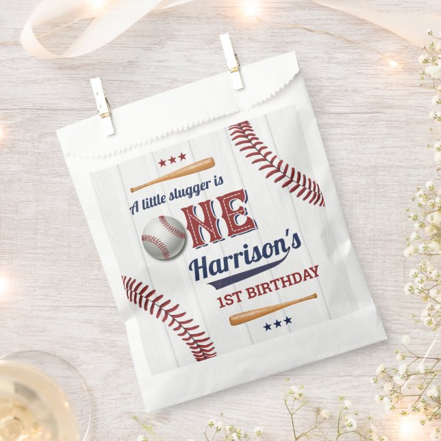 Boys Baseball 1. Geburtstag Geschenktütchen (Ausgeschnitten)
