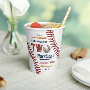 Boys Baseball 2. Geburtstag Pappbecher