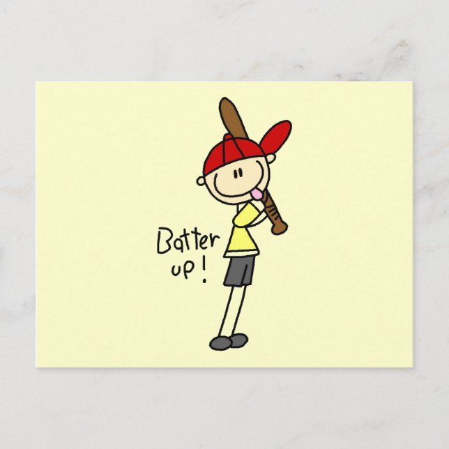 Boys Baseball Batter Up Tshirts und Geschenke Postkarte (Vorderseite)