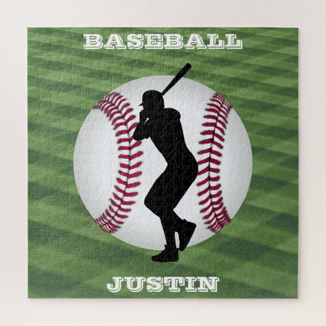 Boys Baseball Puzzle mit seinem Namen! (Vertikal)