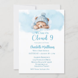 Boys Bear Bear Cloud Nine 9 Babydusche Einladung