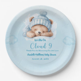Boys Bear Bear Cloud Nine 9 Babydusche Pappteller