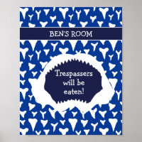 Boys Bedroom Funny Shark Behalte Außenseiter
