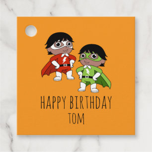 Boys Birthday Action Hero Geschenkanhänger