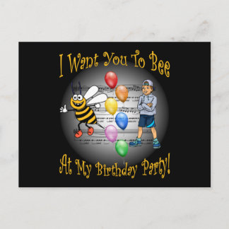 Boys Birthday Party Einladung ~ Biene ~ Ballons