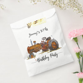 Boys birthday party with antique tractor design geschenktütchen