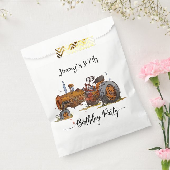 Boys birthday party with antique tractor design geschenktütchen (Versiegelt)