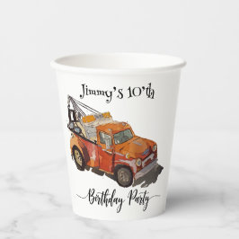 Boys birthday party with wrecker pappbecher