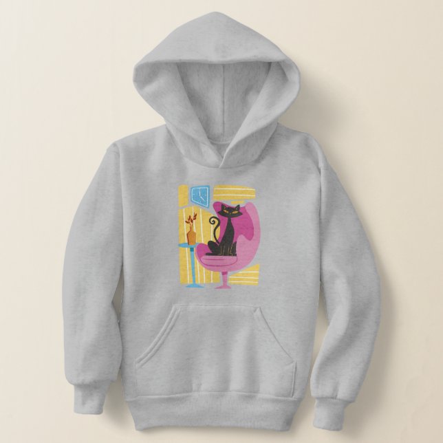 Boy's Black Cat Abstract Hoodie (Ablage )