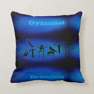 Boys Blue Gymnastics Kissen mit seinem Namen!