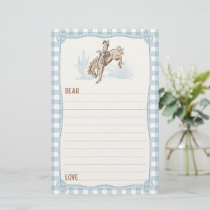 Boys Blue Kariert Cowboy 1. Rodeo Time Kapsel Briefpapier