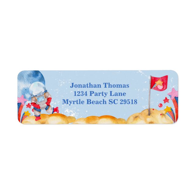 Boys Blue Outerspace Astronaut Geburtstagsparty (Vorne)