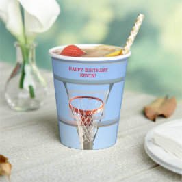 Boys Blue Sky Geburtstagsparty Basketball Hoop Pappbecher