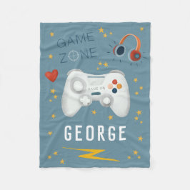 Boys Blue Video Game Kinder Cool Fleecedecke