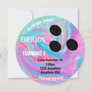 Boys BOWLING BALL, Bowling, Glow Geburtstagsparty Einladung