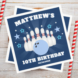 Boys Bowling Birthday Party Serviette