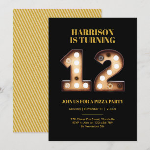Boys Bright lumières 12e anniversaire invitation