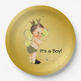 Boys Bumble Bee Baby Dusche Pappteller
