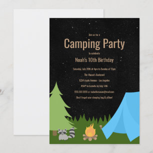 Boys Camping Party  Einladung zur Geburtstagsparte
