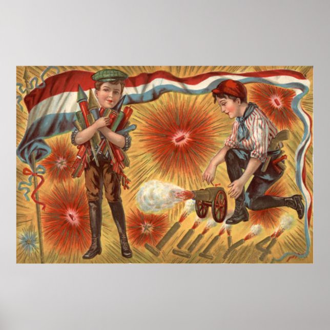 Boys Cannon Fireworks Firecracker Poster (Vorne)
