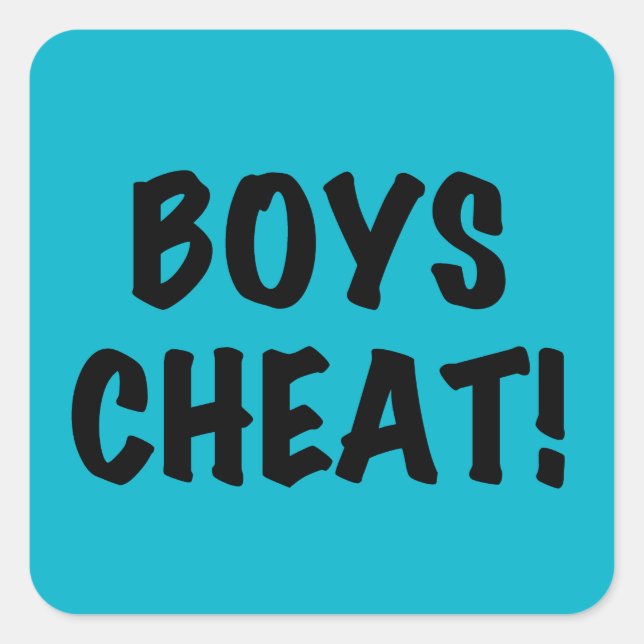 Boys Cheat Quadratischer Aufkleber (Vorderseite)