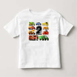 Boy's Construction Truck 2. Geburtstag Kleinkind T-shirt