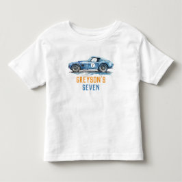 Boys Cool Blue Racing Car Kindergeburtstag Kleinkind T-shirt
