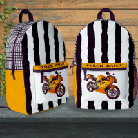 Boys Cool Racing Motorrad Schwarz & Weiß Streifen