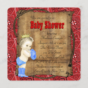 Boys Cowboy Baby Dusche Einladung