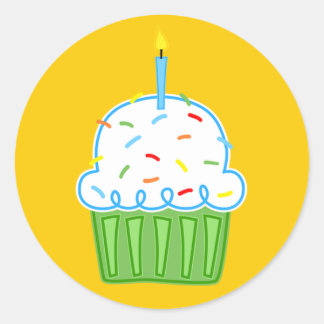 Boys Cupcakes Gelbe Aufkleber