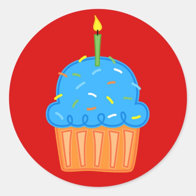 Boys Cupcakes Stickers rouges (Devant)