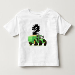 Boys Custom Green Traktor 2. Geburtstag Kleinkind T-shirt