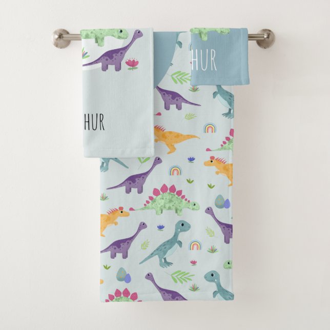 Boys Cute Blue Dinosaur Nom du Motif Enfants (En situation)