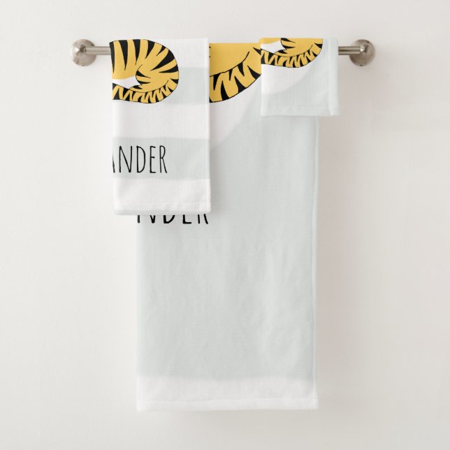 Boys Cute Jungle Tiger avec un nom Kids (En situation)