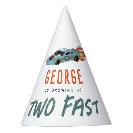 Boys Cute Two Fast 2nd Birthday Racing Car Partyhütchen