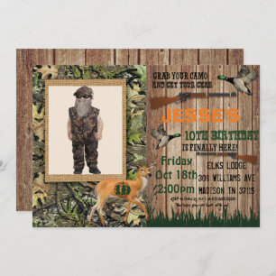 Boys Deer Hunter Invitation Anniversaire
