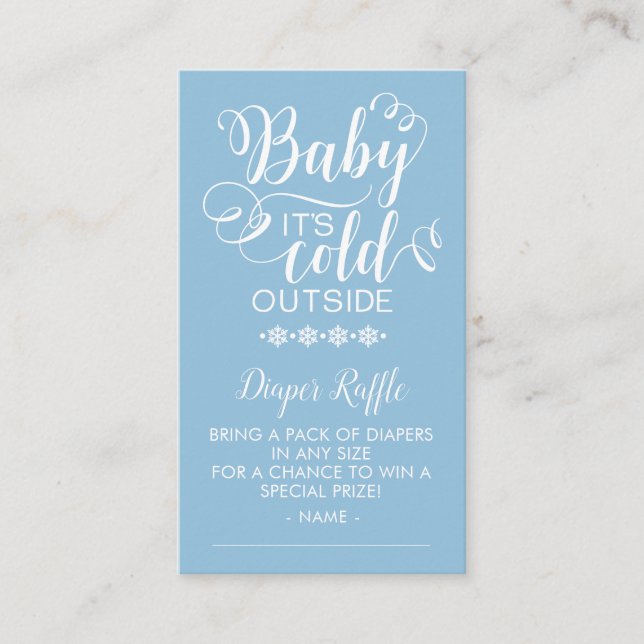 Boys Diaper Raffle Baby Es ist kalt Außenkarte Begleitkarte (Vorderseite)