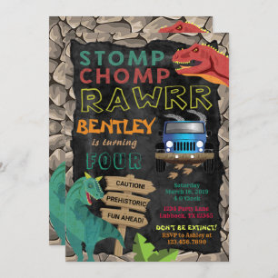 Boys Dinosaur Geburtstagsparty Einladung