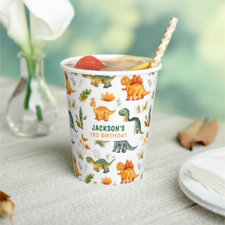 Boys Dinosaur Geburtstagsparty Paper Cup Pappbecher