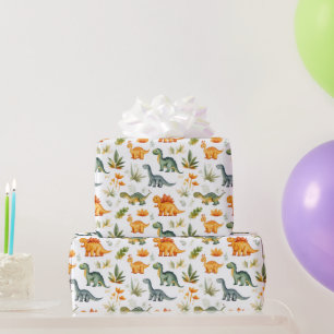Boys Dinosaur Geburtstagsparty Wrapping Paper Geschenkpapier