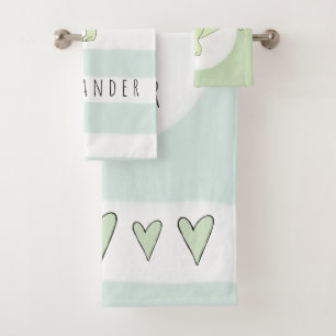 Boy's Doodle T-Rex Dinosaurier mit Name Kids Badhandtuch Set