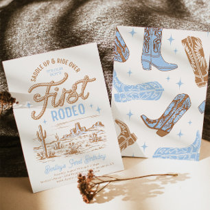 Boys erste Rodeo-Geburtstagseinladung Einladung