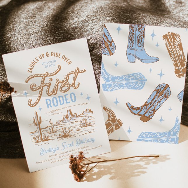Boys erste Rodeo-Geburtstagseinladung Einladung (Von Creator hochgeladen)