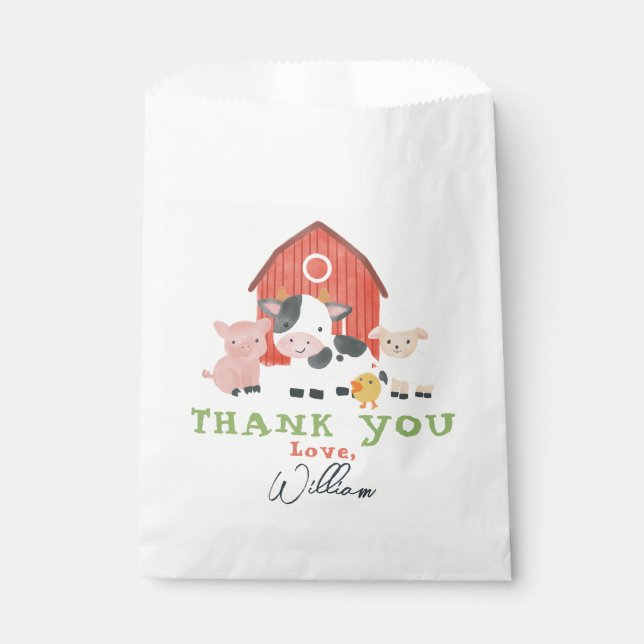 Boys Farm Animal Barnyard Cute Birthday Geschenktütchen (Vorderseite)