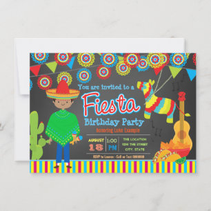 Boys Fiesta Birthday Party Einladung
